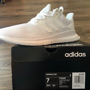 NWT Adidas Falcon white on white sneakers